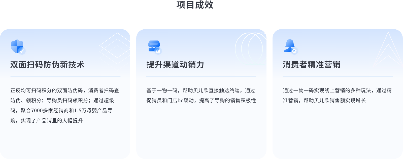 母婴奶粉一物一码精准营销方案项目成效